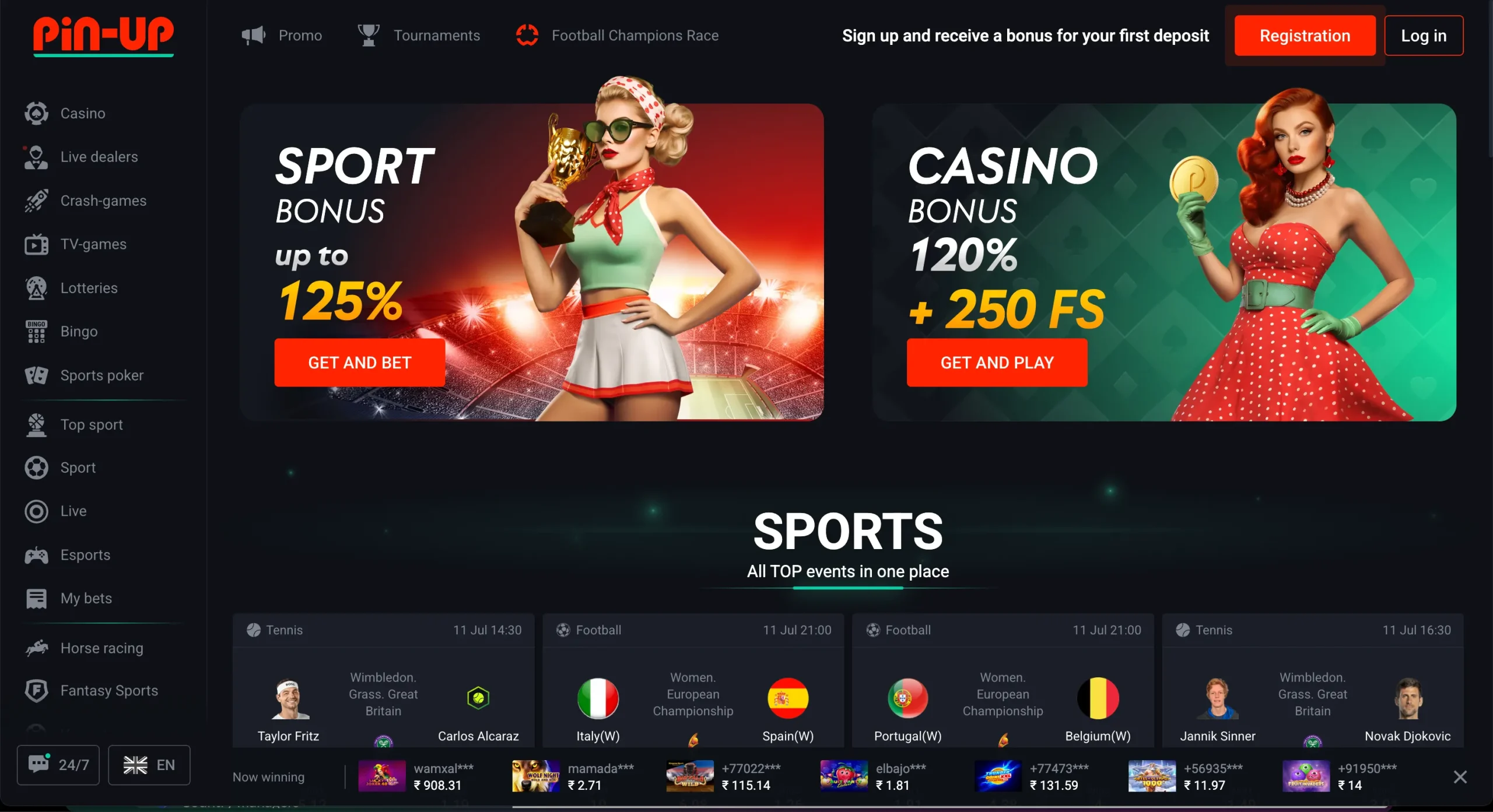 Pin up casino official in India