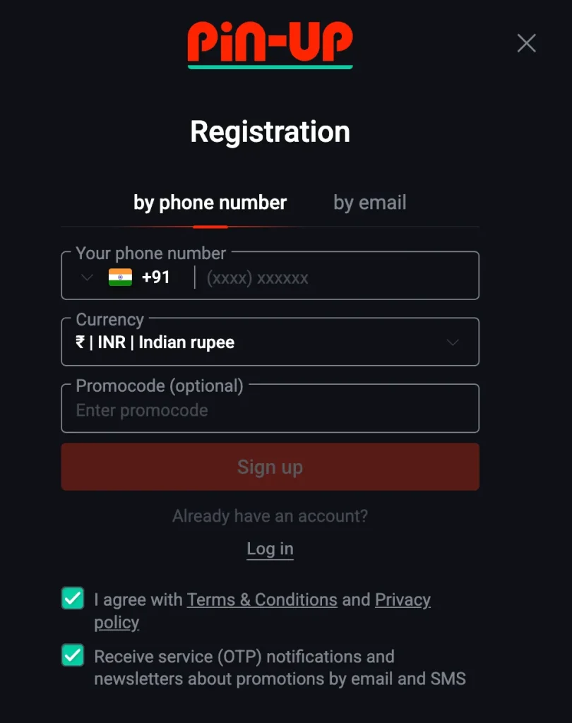 Process algorithm Pin up registration