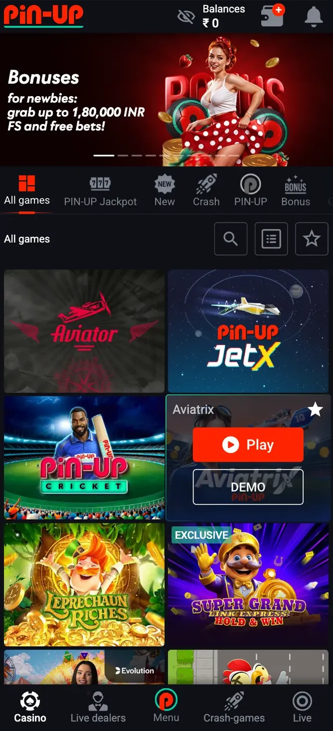 mobile version slots and welcome bonus screen